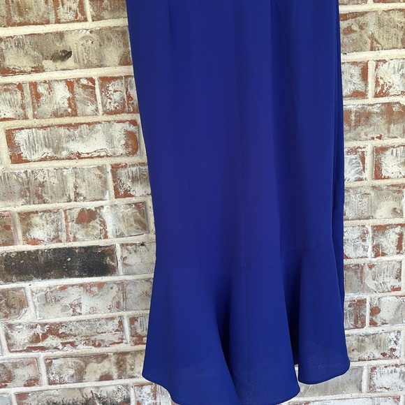 She + Sky Royal Blue Flutter Sleeve Midi Wrap Dress - Picture 15 of 15
